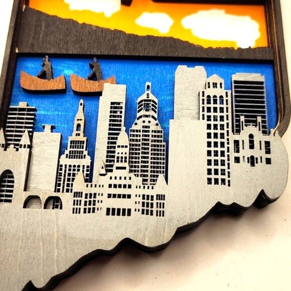 3D Laser cut multi-layered Connecticut state magnet - Picture 3 of 4